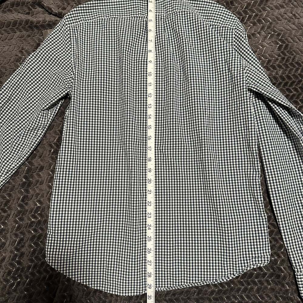 J. Crew Men's Blue & White Gingham Check Long Sleeve Button Up Shirt - Picture 5 of 5